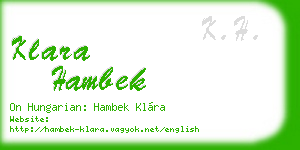 klara hambek business card